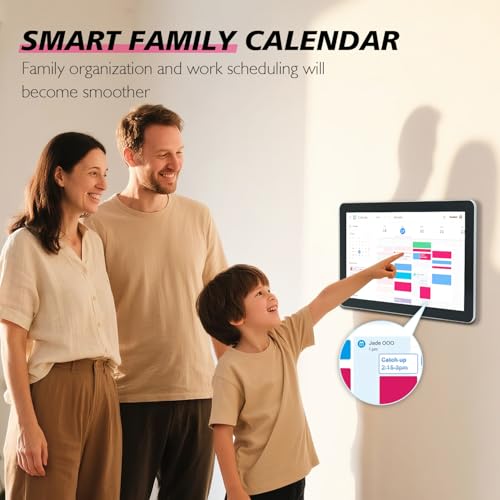 15.6 to 27 inch Touchscreen Digital Calendar & Wall Planners, Smart Whiteboard Calendar for Chore Chart & Work Schedule, Built in Speakers and Camera, Include Wall Mount & Desk Stand (17.3-inch) - size: 17.3-inch