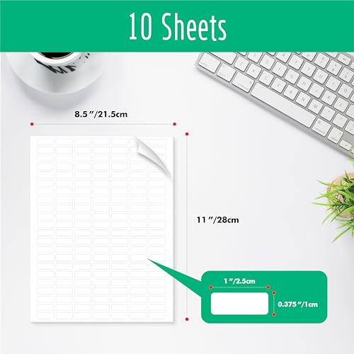 1540 Blank Rectangle Labels, White Coding Blank Stickers Mini Printable Labels for Organization Projects, Boxes, Jars, Storage Containers, Laser Printer Available (8.5” x 11”, White) - style: Printable