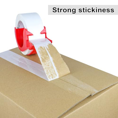 BOMEI PACK Packing Tape, 6 Rolls Heavy Duty White Packaging Tape for Shipping Packaging Moving Sealing, 1.88 inches Wide, 110 Yards Per Roll, Total 660 Yards with 1 Dispenser - color: White