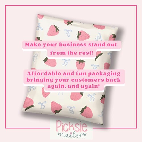 Picksie Mailers - Large Poly Mailers 14.5x19 Shipping Envelopes for Mailing - color: Strawberry Aesthetic, size: 14.5x19