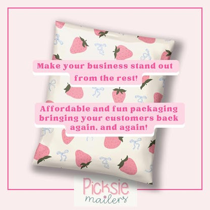 Picksie Mailers - Large Poly Mailers 14.5x19 Shipping Envelopes for Mailing - color: Strawberry Aesthetic, size: 14.5x19