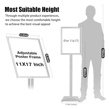 Sign Stand for Display, Ultra Stable Heavy Duty Pedestal Signage Holder - size: 11x17 3Pack, style: Silver