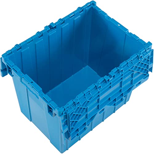 Global Industrial Distribution Container With Hinged Lid, 21-7/8x15-1/4x17-1/4, Blue - color: Blue