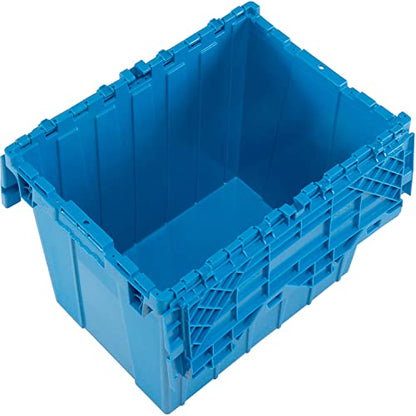Global Industrial Distribution Container With Hinged Lid, 21-7/8x15-1/4x17-1/4, Blue - color: Blue