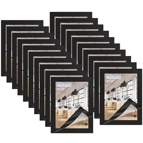 20 Pack Magnetic Sign Holder 4 x 6 inches with Magnetic Border - color: 20 Pack Black, size: 4 x 6