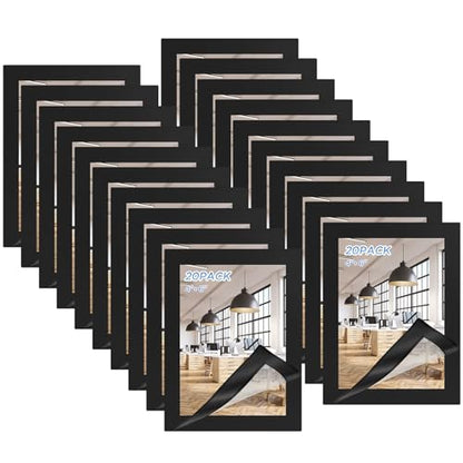 20 Pack Magnetic Sign Holder 4 x 6 inches with Magnetic Border - color: 20 Pack Black, size: 4 x 6