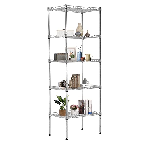 FDW | 5-Tier Wire Shelf | 17" x 12" x 48" | Chrome - color: Chrome, size: 17×12×48