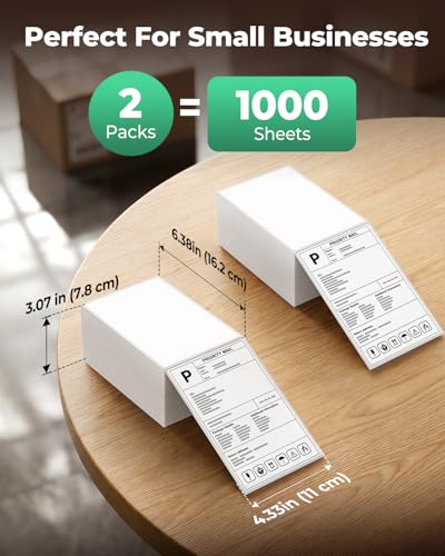 SVANTTO 4x6 Thermal Labels, 1000Pcs/2 Stacks, White Shipping Labels - size: 1000 Labels