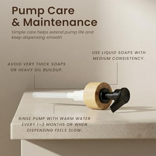 Maisonovo Dish Soap Dispenser - Amber Soap Dispenser Black Bamboo Pumps - color: Amber Black