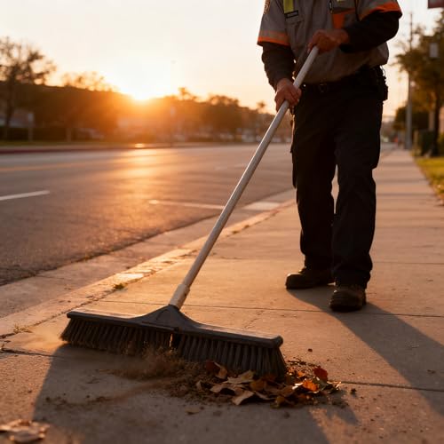 Eyliden Heavy Duty Push Broom 24" with 66" Long Handle