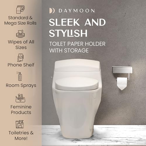 Day Moon™ - Toilet Paper Holder with Shelf - Wall Mount, Brushed Nickel - color: Brushed Nickel