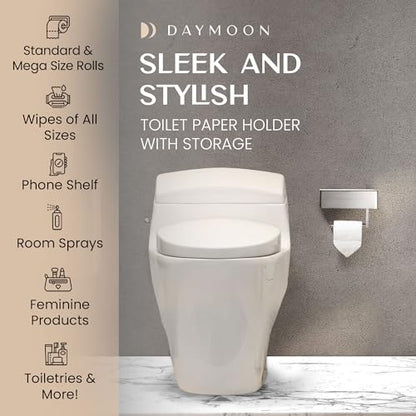 Day Moon™ - Toilet Paper Holder with Shelf - Wall Mount, Brushed Nickel - color: Brushed Nickel