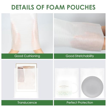 100 Pack 6x8 Inch thicken Foam Pouches，Tear-resistant， - size: 6x8'' (100PCS)