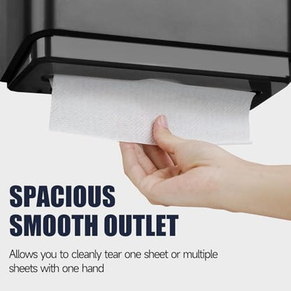 AIKE 200 Sheets Wall Mount Paper Towel Dispenser,Fit Multifold Paper,Black - color: Black