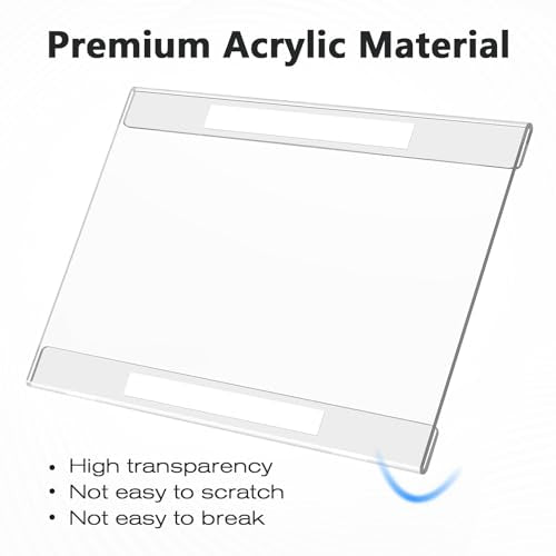 MaxGear Acrylic Sign Holder 8.5 x 11 Wall Mount, 12 Pack, Landscape - size: 11"x8.5"-12Pack