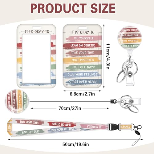 Teacher Lanyard with Retractable Badge Reel, Detachable Id Holder - color: Inspirational Quote