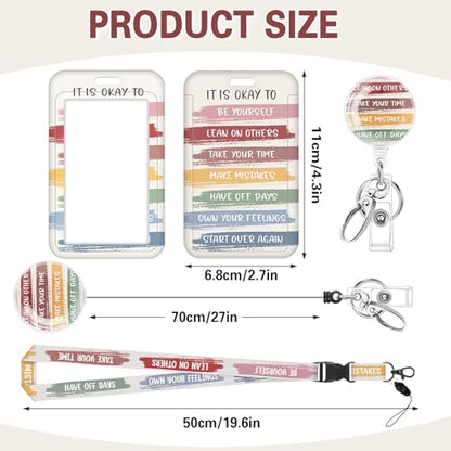 Teacher Lanyard with Retractable Badge Reel, Detachable Id Holder - color: Inspirational Quote