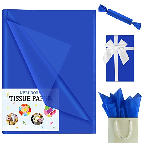NEBURORA 60 Sheets Blue Tissue Paper Set Gift Wrap Paper(Blue) - color: Blue