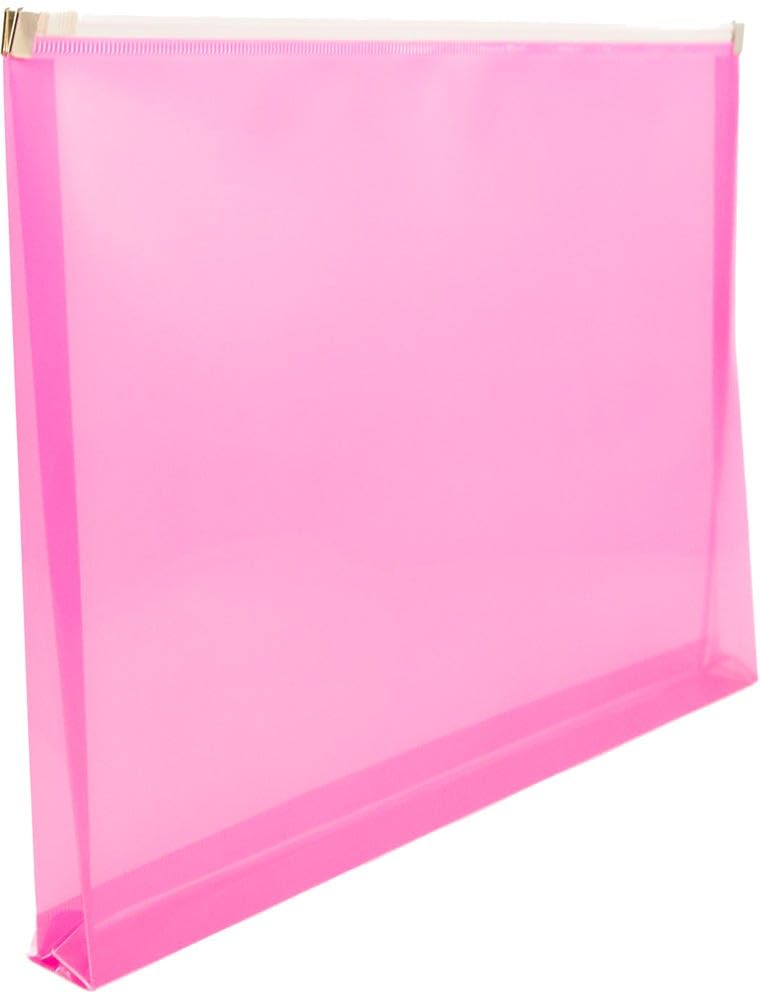 JAM PAPER Plastic Envelopes with Zip Closure - Letter Booklet - 9 3/4 x 13 - Hot Pink - 3/Pack - color: Pink, size: Letter Size - 3 Pack