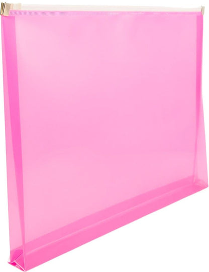 JAM PAPER Plastic Envelopes with Zip Closure - Letter Booklet - 9 3/4 x 13 - Hot Pink - 3/Pack - color: Pink, size: Letter Size - 3 Pack