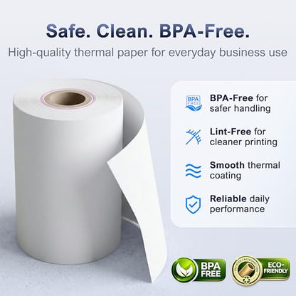 Thermal Receipt Paper Rolls for Dejavoo Z8 Z9 Z11 P1 P3 P8 QD1 QD2 QD4 QD5 – 2 1/4 x 55 BPA Free Credit Card Machine & POS Printer Paper with Red End Warning Stripe – 30 Pack - size: 30 rolls