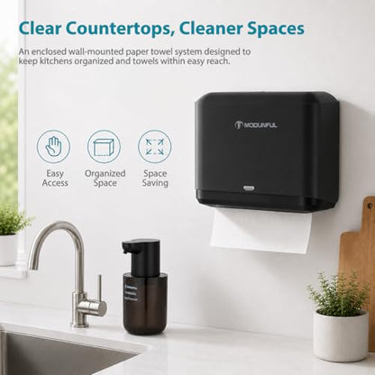 Paper Towel Dispenser Wall Mount No-Drill, Black Commercial, Home Bathroom - color: D-23 Black
