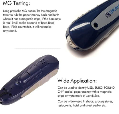 Mini 2-in-1 Counterfeit Money Bill Detector UV & Magnetic, 3.4in - color: Blue, size: Mini