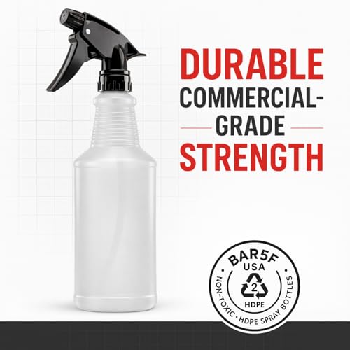 Bar5F 24 oz Empty Spray Bottles, Chemical-Resistant, Made in USA, 3-Pack