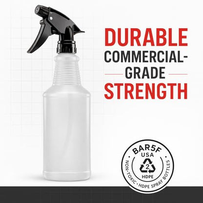 Bar5F 24 oz Empty Spray Bottles, Chemical-Resistant, Made in USA, 3-Pack