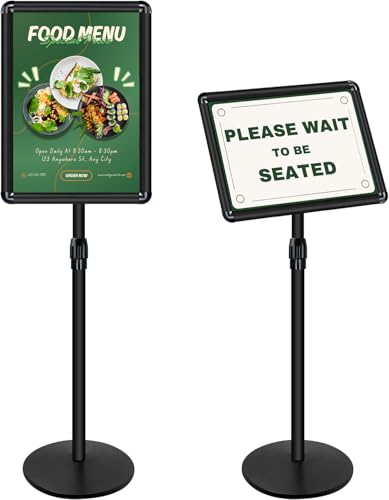 11 x 17" Pedestal Sign Holder Stand, Heavy Duty Sign Stand for Display - color: Black-Heavy Duty, size: 11x17in