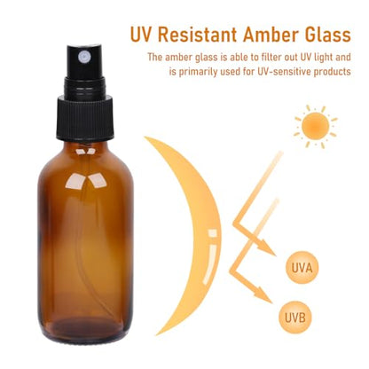 2 oz Amber Glass Spray Bottles 24 Pack, Leakproof with Durable Refillable - color: 24 Pack, size: 2 fl.oz
