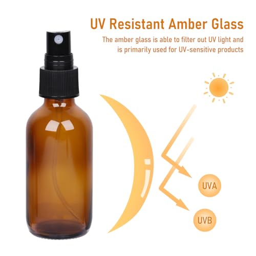 Jaisie.W 16 Pack 2oz Amber Glass Spray Bottles with Fine Mist Sprayer - color: 16 Pack, size: 2 fl.oz