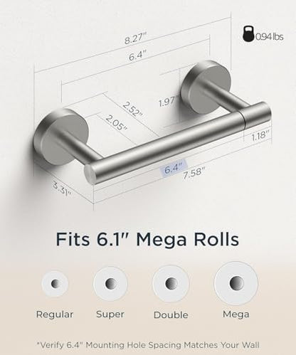 FORIOUS Commercial Toilet Paper Holder Wall Mount Bathroom Tissue Holder - color: Stainless Steel
