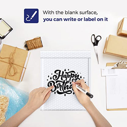 Fuxury White Bubble Mailers 8.5x12" Padded Envelopes 500 Pack Bulk - color: White, size: 8.5x12" 500PC