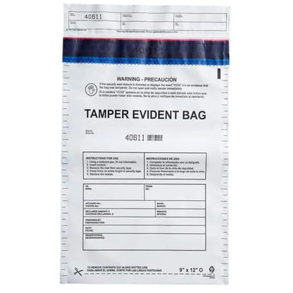 12”x16" Opaque Plastic Deposit Bags with Security Tape Tamper Evident - Secure Bank Deposits, Cash Handling, & Currency Transport | Self-Sealing Tape with Hidden Graphics | 100-Pack - color: Opaque, size: 12"x16"