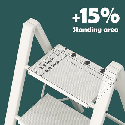 Taranta 2 Step Stool Foldable,Aluminum Step Ladder-White - color: White, size: 2 Step