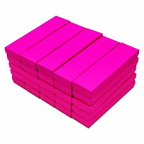 TheDisplayGuys 25 Cardboard Gift Jewelry Boxes w/Paddings #82-8 x 2 x 1 - color: Neon Fuchsia
