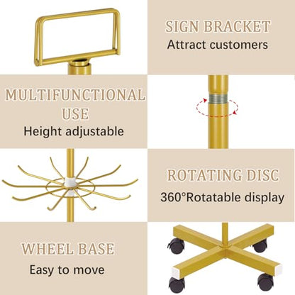 6 Tier Retail Display Stand Store Display Rack, Gold - color: 6 Tier Gold