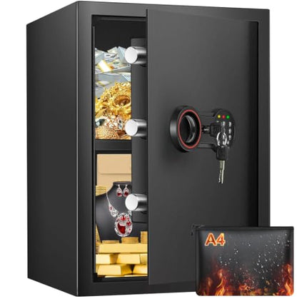 [3.3Cub] Large Home Safe Box with Fireproof Waterproof Bag, 19.7" Tall Safe - size: 3.3 Cub