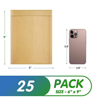 Kraft Bubble Mailers 6 x 9 Inch Natural Brown, Padded Envelopes Self Seal, Pack of 25, Bubble Lined Kraft Paper Mailing Envelopes for Shipping - color: Brown, size: 6" x 9" / 25 Pack