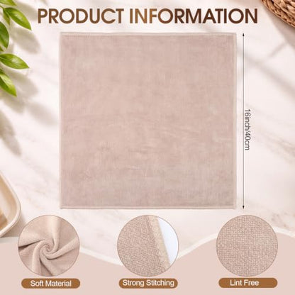 Nuenen Car Microfiber Clean Cloths, Khaki, 16 x 16 Inch, 60 Pcs - color: Khaki, size: 16 x 16 inches