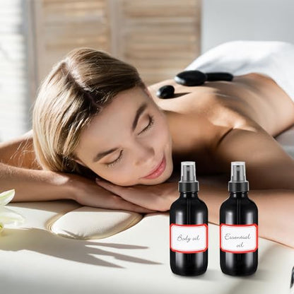 Fumete 2 Pack Glass Spray Bottles 4oz,Black, Black Top,Mist Bottle - color: Black, Black Top, style: Mist Bottle
