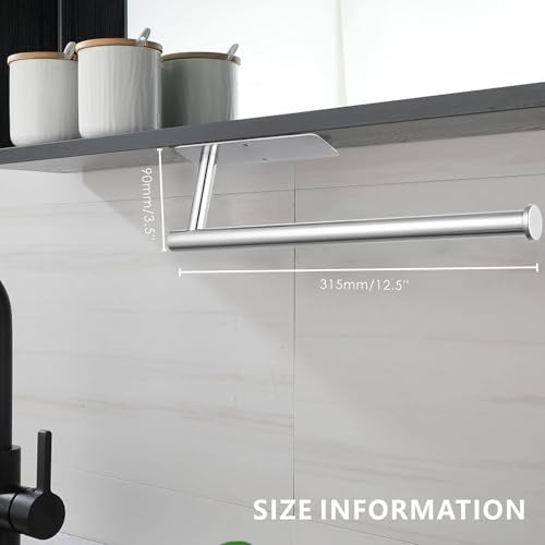 Paper Towel Holder - Eolax Under Cabinet Paper Towel Bar for Kitchen, Wall Mount Self Adhesive or Drilling Paper Towel Rack, 304 Stainless Steel (Chrome) - color: Chrome