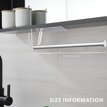 Paper Towel Holder - Eolax Under Cabinet Paper Towel Bar for Kitchen, Wall Mount Self Adhesive or Drilling Paper Towel Rack, 304 Stainless Steel (Chrome) - color: Chrome