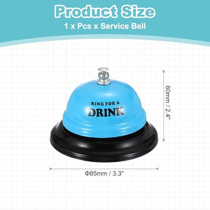 PATIKIL Desk Bell, 3.3" Service Call Bell Ringing, Drink, Blue - color: Blue(drink)