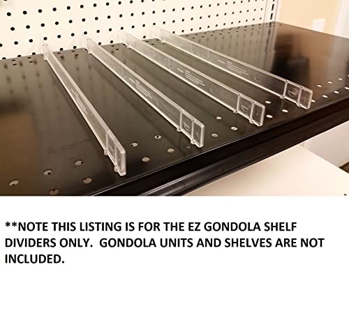 Clear Plastic Gondola Shelf Dividers, Universal Fits All Gondola Shelving up to 16" D - 100 Pack - size: 100 Pack