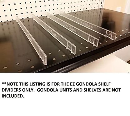 Clear Plastic Gondola Shelf Dividers, Universal Fits All Gondola Shelving up to 16" D - 100 Pack - size: 100 Pack