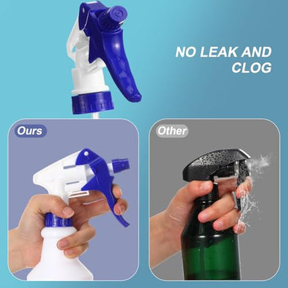 Zubebe 24 Pack 32 oz Plastic Spray Bottle Bulk Empty Leakproof Heavy Duty Spray Bottles for Cleaning Supplies Mist Bottles with Label and Adjustable Nozzle for Plant (Blue,Clear Scale) - color: Blue