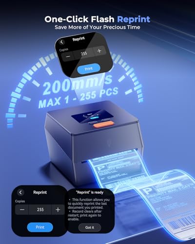Phomemo Shipping Label Printer with Touchable Screen & Built-in Label Bin - color: Grey
