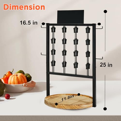 Poyilooo Chip Rack Display Stand, 4 Tier 32 Clips Snack Bar Organizer